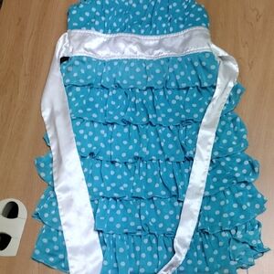 Sequin Hearts Blue Polka Dot Kids Dress